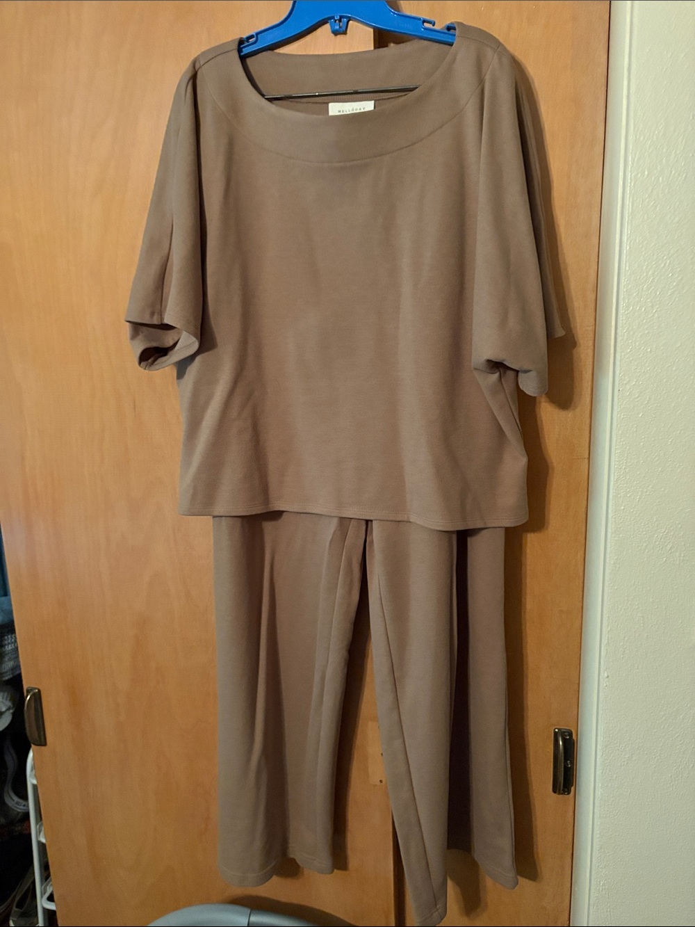 Relaxed Wide-Leg Jumpsuit in Taupe